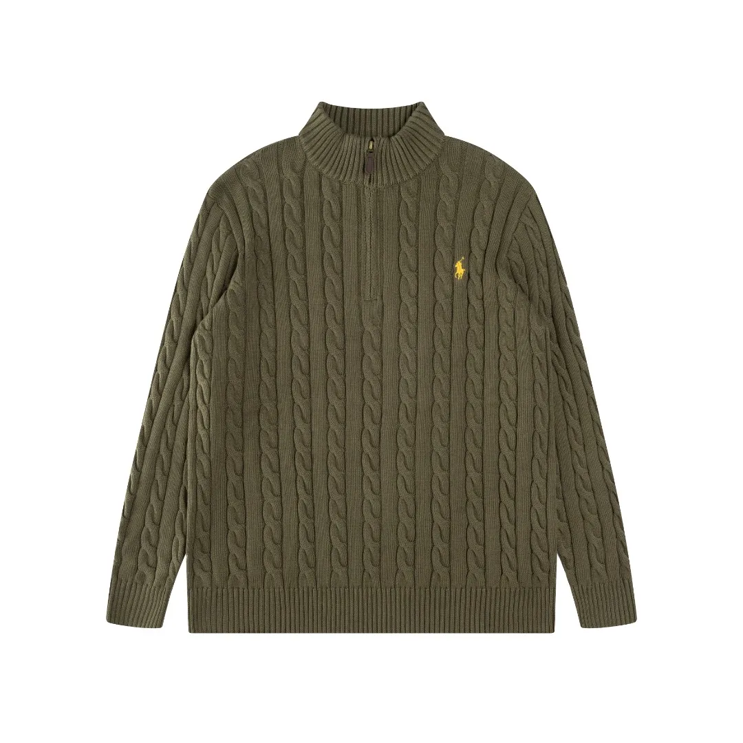 P236 #R92 RALPH LAUREN Ralph Lauren fifteen colors classic small label embroidery logo turtleneck pullover half-zip knitted cable sweater with high-density LOGO embroidery on the chest and original customized tag accessories. Made of pure cotton yarn, pure cotton is skin-friendly and comfortable, small label war horse embroidered twist turtleneck sweater 🐎 high quality, follow the blogger to learn how to wear it! Let’s buy a Ralph Lauren cable sweater. It’s a super hard-to-find series after it became popular. It’s hard to find one on the official website. It’s simple and practical to wear, with a lazy and loose feel. The thickened fabric has more texture, feels soft and delicate, and has a loose fit. Whether worn alone or layered, you can wear different styles of fashion with just one piece!   Size：XS S M L